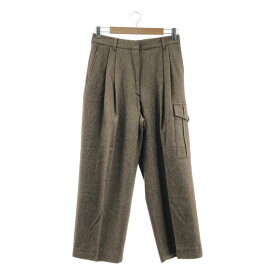 【美品】 DRIES VAN NOTEN / ドリスヴァンノッテン | 2タック ウール ヘリンボーン カーゴパンツ | 36 | ブラウン | レディース