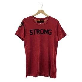 FREE CITY / フリーシティー | STRONG / ロゴ プリント ワッペン Tシャツ カットソー | M | レッド | メンズ