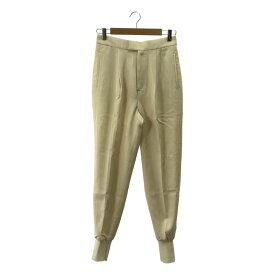 【新品】 ETRE TOKYO / エトレトウキョウ | 裾リブ ウールレーヨン スラックス パンツ | M | オフホワイト | レディース
