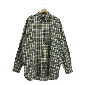 【新品】 MARNI / マルニ | 2024SS | コットン オーバーサイズ チェック ボタンダウンシャツ | 48 | ブラック / イエロー | メンズ