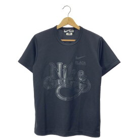 【美品】 BLACK COMME des GARCONS / ブラックコムデギャルソン | 2020SS | ×NIKE ナイキ / ロゴプリント ポリエステル Sジャージー Tシャツ | S | ブラック | レディース