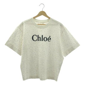 Chloe / クロエ | 2021SS | フローラルプリント クルーネック ロゴ Tシャツ | XS | オフホワイト | レディース