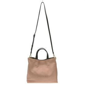 【美品】 MARNI / マルニ | MENDING MUSEO SOFT メンディングロゴ ミュゼオ ソフトレザー トートバッグ | ピンク / ベージュ | レディース