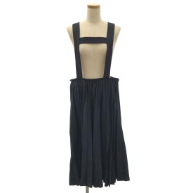 COMME des GARCONS COMME des GARCONS / コムコム | 2015SS | ウール プリーツ加工 吊り ロング スカート | S | ネイビー | レディース