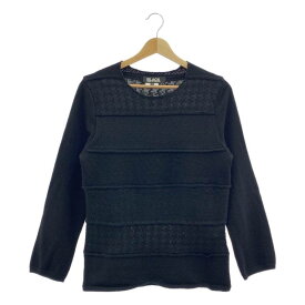 BLACK COMME des GARCONS / ブラックコムデギャルソン | 2019AW | 総柄 再構築 クルーネックニット | S | ブラック | メンズ