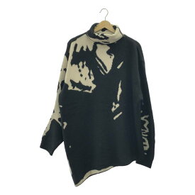 【美品】 doublet / ダブレット | 2025AW | GRAFFITI JACQUARD KNIT PULLOVER グラフィック ジャガード ハイネック ニット | M | ブラック / ホワイト | メンズ