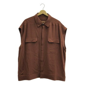 【美品】 Rick Owens / リックオウエンス | 2024SS | LIDO Sleeveless Jumbo Outer Shirt スリーブレス ジャンボ アウターシャツ | 40 | ボルドー | レディース