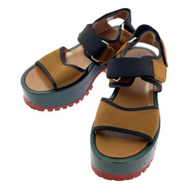 MARNI / マルニ | プラットフォーム ストラップ サンダル | ブラウン/ダークグリーン | レディース