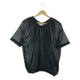 【美品】 COMME des GARCONS / コムデギャルソン | 2023SS | ポリエステル ギャザー プルオーバーシャツ トップス | S | ブラック | レディース