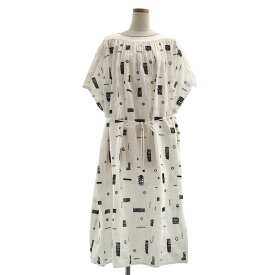 mina perhonen / ミナペルホネン | 2019 s/s | piece dress コットン シルク エンブロイダリー ワンピース | 38 | ホワイト/ブラック | レディース