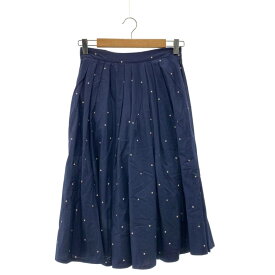 MARGARET HOWELL / マーガレットハウエル | ドットプリントタックスカート | 1 | ネイビー/ホワイト | レディース