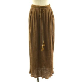 【美品】 NOWOS / ノーウォス | Sallow skirt コットン ギャザー カットオフ ロングスカート | M | ブラウン | レディース