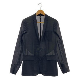 【美品】 Dior homme / ディオールオム | 2010SS | kris van assche クリスヴァンアッシュ / ウール混 シアー テーラードジャケット | 44 | ブラック | メンズ