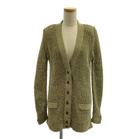 【美品】 MARC JACOBS / マークジェイコブス | ラメ ロング ニット カーディガン | XS | ゴールド系 | レディース