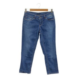 PRADA / プラダ | ロゴ レザーパッチ デニム パンツ | 25 | インディゴ | レディース