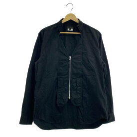 COMME des GARCONS HOMME PLUS / コムデギャルソンオムプリュス | 2017AW | コットン Vネック ジップドッキングシャツ | M | ブラック | メンズ