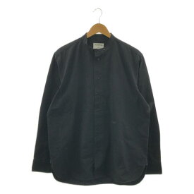【美品】 JIL SANDER / ジルサンダー | 2023SS | 7days / Monday P.M. cotton shirt コットン バンドカラーシャツ | 39 | ブラック | メンズ