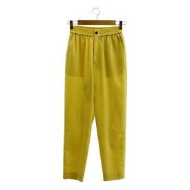 【美品】 HYKE / ハイク | 2020AW | STRETCH TAPERED PANTS / ロゴボタン ストレッチ ウエストゴム イージー パンツ | 1 | イエロー | レディース