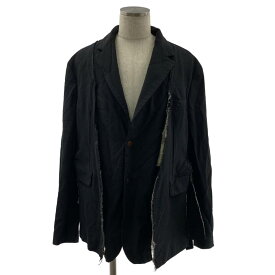 COMME des GARCONS HOMME PLUS / コムデギャルソンオムプリュス | 2024SS | ポリエステル 製品加工 変形 シングルブレスト ジャケット | XL | ブラック | メンズ