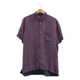 COMME des GARCONS HOMME / コムデギャルソンオム | 2020SS | 総柄 ロゴボタン レギュラカラー オーバー シャツ | L | ネイビー/ボルドー/ブラック | メンズ