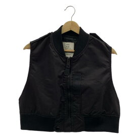 【美品】 HYKE / ハイク | 2023SS | TYPE L-2A CROPPED TOP ナイロン クロップド ベスト | ブラック | レディース
