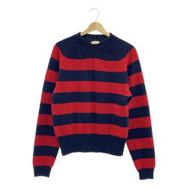 DRIES VAN NOTEN / ドリスヴァンノッテン | ウール ボーダー プルオーバー ニット | M | レッド / ネイビー | メンズ