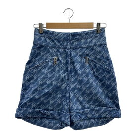 【美品】 FENDI / フェンディ | 総柄 ロゴ ズッカジップ ショートパンツ | 40 | ブルー系 | レディース