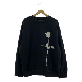 PRADA / プラダ | フラワーパッチ クルーネックスウェット | M | ブラック | メンズ