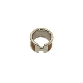 【美品】 HERMES / エルメス | オランプ GM Hロゴ リング | シルバー / ブラウン | レディース