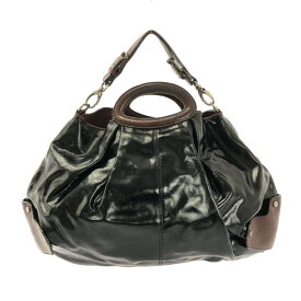 MARNI / マルニ | 2Way パテントレザー バルーン トート ショルダーバッグ | ブラック | レディース