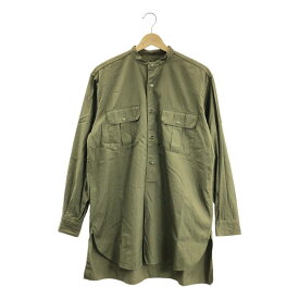 COMOLI / コモリ | Band color shirt コットン バンドカラーシャツ | 1 | カーキ | メンズ