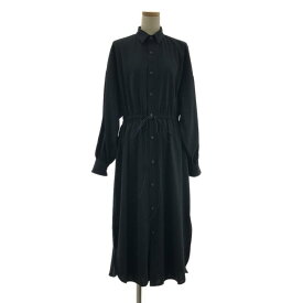 【美品】 HYKE / ハイク | 2020AW | SHIRT DRESS / ロゴボタン ドローストリング シャツ ワンピース | 2 | ブラック | レディース