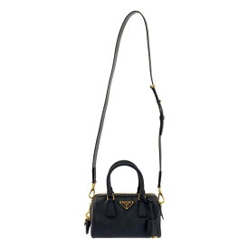【美品】 PRADA / プラダ | サフィアーノレザー 2way トップハンドル ショルダーバッグ / 1BB846 | ブラック | レディース