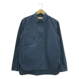 MARNI / マルニ | コットン ビッグポケット プルオーバーシャツ | 40 | ネイビー | レディース