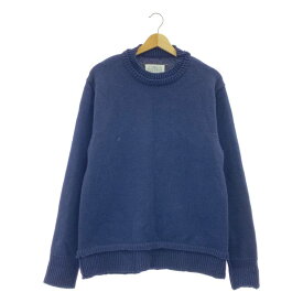 Maison Margiela / メゾンマルジェラ | 2022AW | ウール リネン エルボーパッチ プルオーバー ニット | S | ネイビー | メンズ