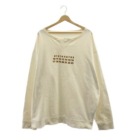 Maison Margiela / メゾンマルジェラ | 2019SS | カレンダーロゴプリント オーバーサイズ クルーネックスウェット | 48 | ホワイト | メンズ