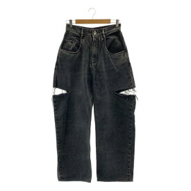 【美品】 Maison Margiela / メゾンマルジェラ | 2024AW | PANTS 5 POCKETS / スラッシュディテール ブラックデニム パンツ | 42 | チャコールグレー系 | レディース