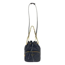 PRADA / プラダ | ReNylon 2WAY キルティング ショルダーバッグ / 1BH038 | ブラック/ゴールド | レディース