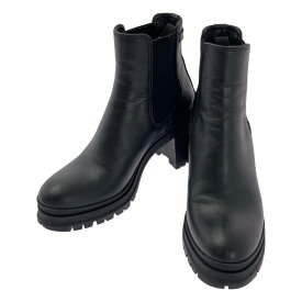 PRADA / プラダ | レザー ロゴ サイドゴアヒールブーツ | 36 | ブラック | レディース