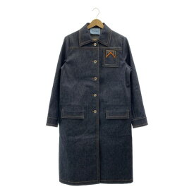 【美品】 PRADA / プラダ | 2018AW | デニム ステンカラーコート | 40S | インディゴ | レディース