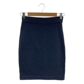 CHANEL / シャネル | コットン ニット ウエストゴム スカート | ダークネイビー | レディース
