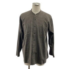 【美品】 Babaghuri Jurgen Lehl / ババグーリヨーガンレール | ストライプ オーバーシルエット バンドカラー シャツ | M | ダークブラウン/ホワイト | メンズ