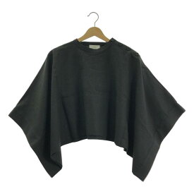 【美品】 HYKE / ハイク | 2022SS | LINEN PONCHO リネン ポンチョ オーバーサイズ プルオーバー ブラウス | F | ブラック | レディース