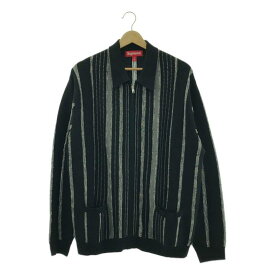 【美品】 SUPREME / シュプリーム | 2024AW | speckle stripe zip up cardigan / スペックル ストライプ ジップ アップ カーディガン | M | black | メンズ