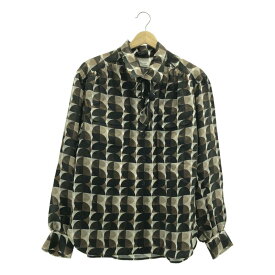 【新品】 FUMIKA UCHIDA / フミカウチダ | 2025AW | GEOMETRIC PATTERN PRINTED BLOUSE ジオメトリックパターン ブリント ブラウス | 36 | ブラウン系 | レディース