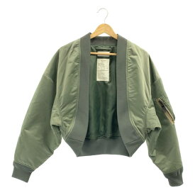HYKE / ハイク | MA-1 TYPE BOLERO JACKET / ミリタリー ボレロ フライト ボンバー ジャケット ブルゾン | 2 | カーキ | レディース