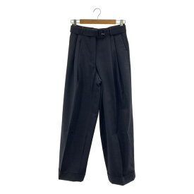 【美品】 DRIES VAN NOTEN / ドリスヴァンノッテン | コットン ウール 2タック ワイドパンツ | 34 | ブラック | レディース