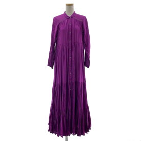 Velnica / ヴェルニカ | コットン ティアード マキシ丈 シャツワンピース | パープル | レディース