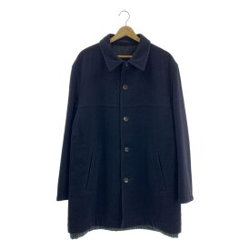 COMME des GARCONS HOMME / コムデギャルソンオム | 1995 | リバーシブル ウール キルティング シングル ロングジャケット | M | ダークネイビー/ブラック | メンズ