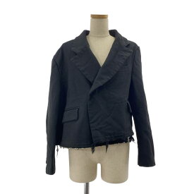 【美品】 COMME des GARCONS / コムデギャルソン | 2023SS | ポリエステル 製品加工 変形 断ち切り シングル オーバー ジャケット | S | ブラック | レディース